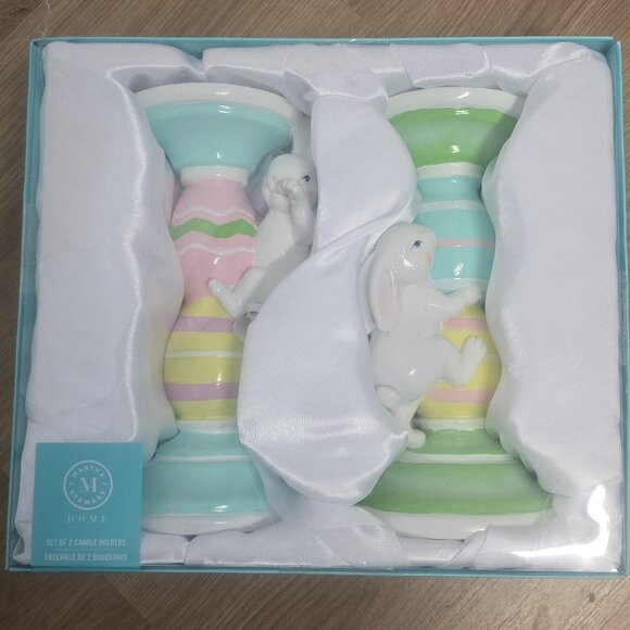 NWT Martha Stewart Bunny Candle Holders - Picture 1 of 5